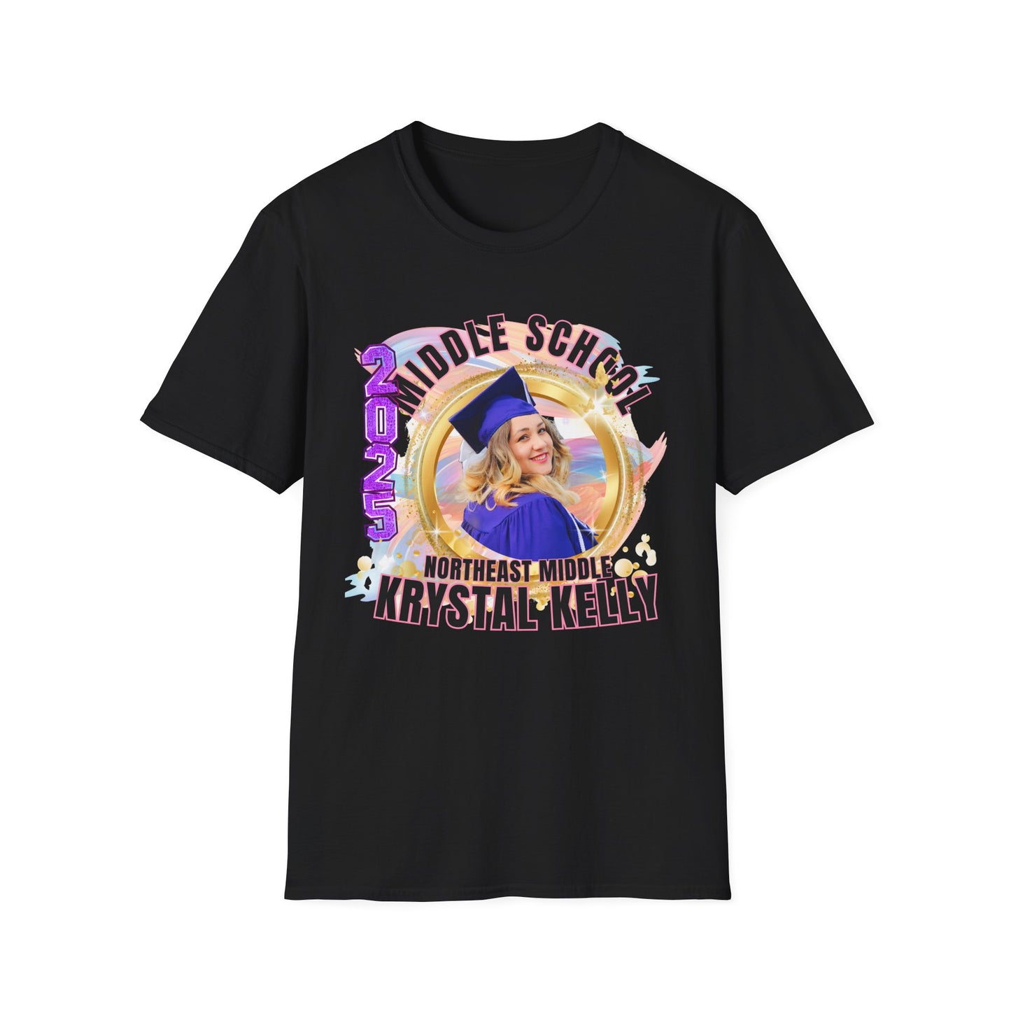 "Middle School Grad Vibes "Class of 2025 Star Unisex Softstyle