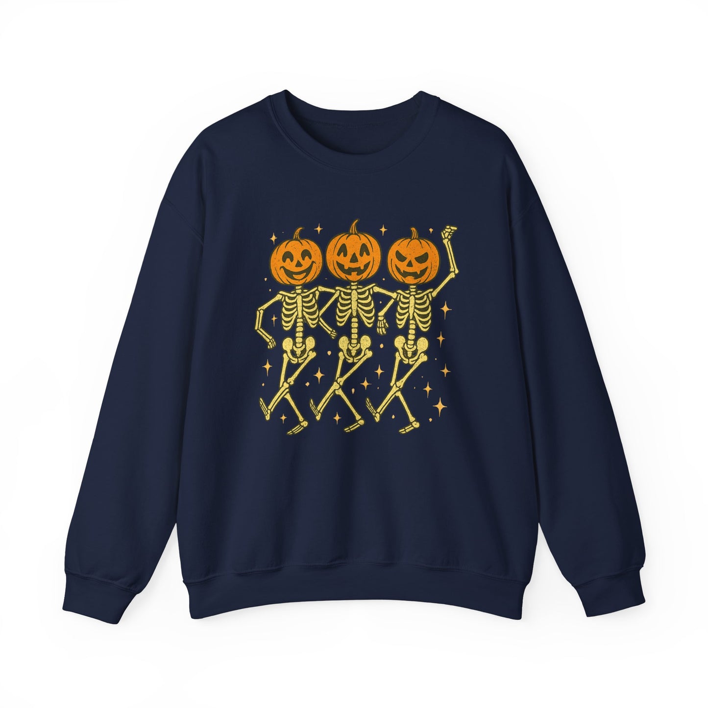 Festive Skeleton Pumpkin Sweatshirt | Cute Halloween Crewneck, Autumn Outfit, Cozy Fall Clothing, Trick or Treat Apparel, Halloween Gift