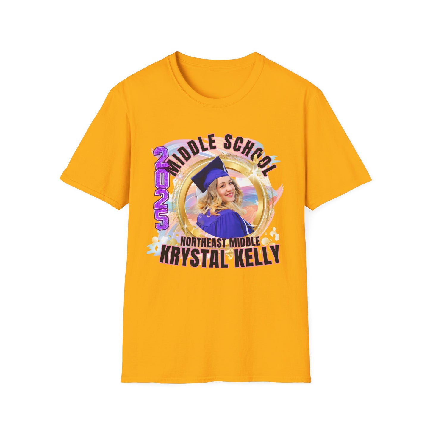 "Middle School Grad Vibes "Class of 2025 Star Unisex Softstyle