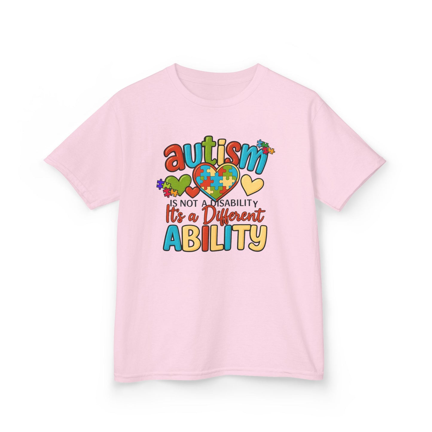 Inspirational Autism Graphic Tee Not a Disability, Just a Different Ability
