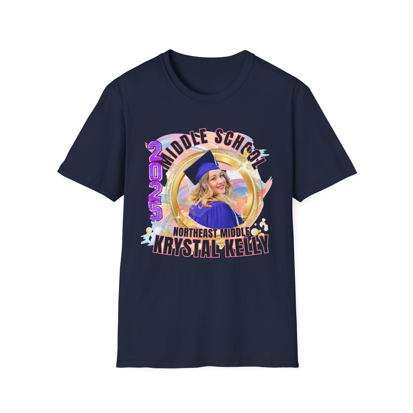 "Middle School Grad Vibes "Class of 2025 Star Unisex Softstyle