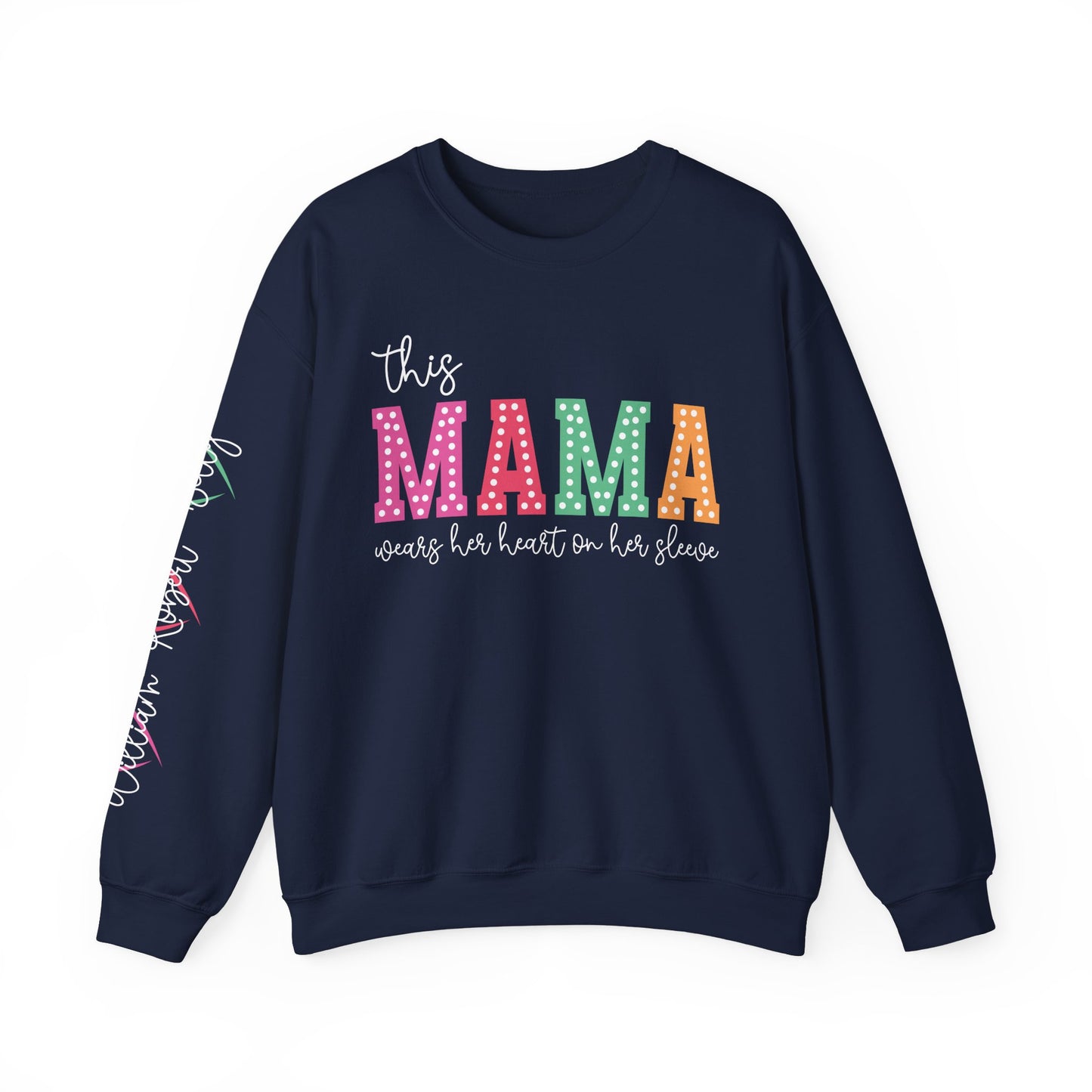 Heart-on-Her-Sleeve Mama Sweatshirt/ Perfect for A Mother's Day Gift
