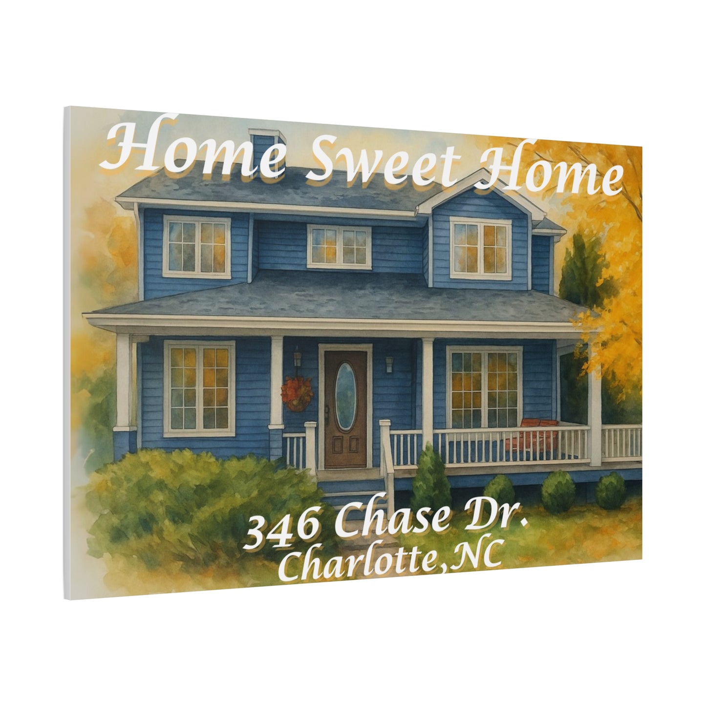 Personalized Home Sweet Home Canvas Print, Custom Housewarming Gift, Wall Art for New Homeowners, Family Decor, Unique Real Estate Gift