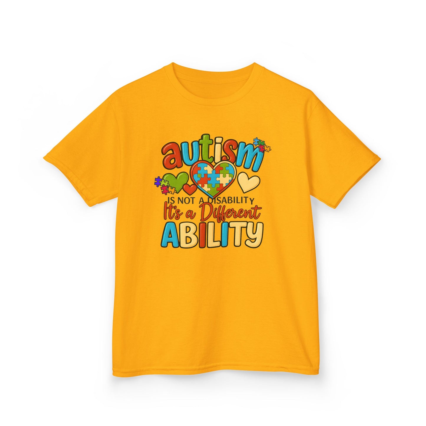 Inspirational Autism Graphic Tee Not a Disability, Just a Different Ability