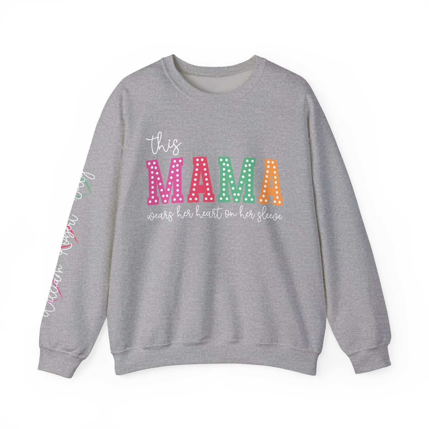 Heart-on-Her-Sleeve Mama Sweatshirt/ Perfect for A Mother's Day Gift