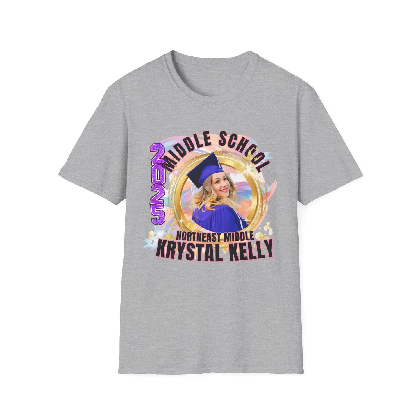 "Middle School Grad Vibes "Class of 2025 Star Unisex Softstyle