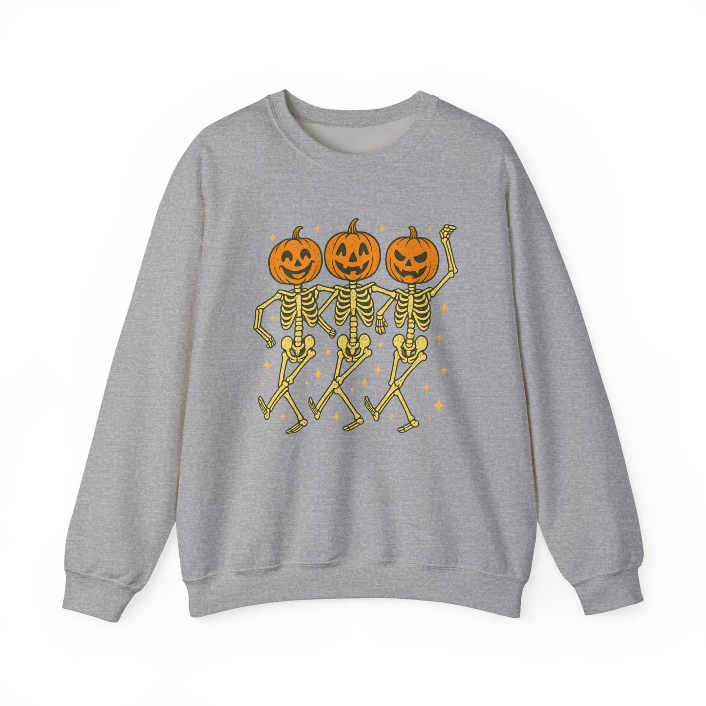 Festive Skeleton Pumpkin Sweatshirt | Cute Halloween Crewneck, Autumn Outfit, Cozy Fall Clothing, Trick or Treat Apparel, Halloween Gift