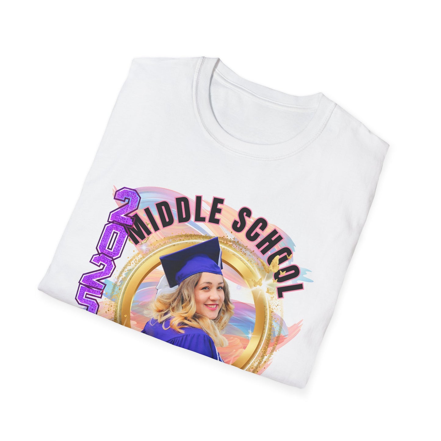 "Middle School Grad Vibes "Class of 2025 Star Unisex Softstyle