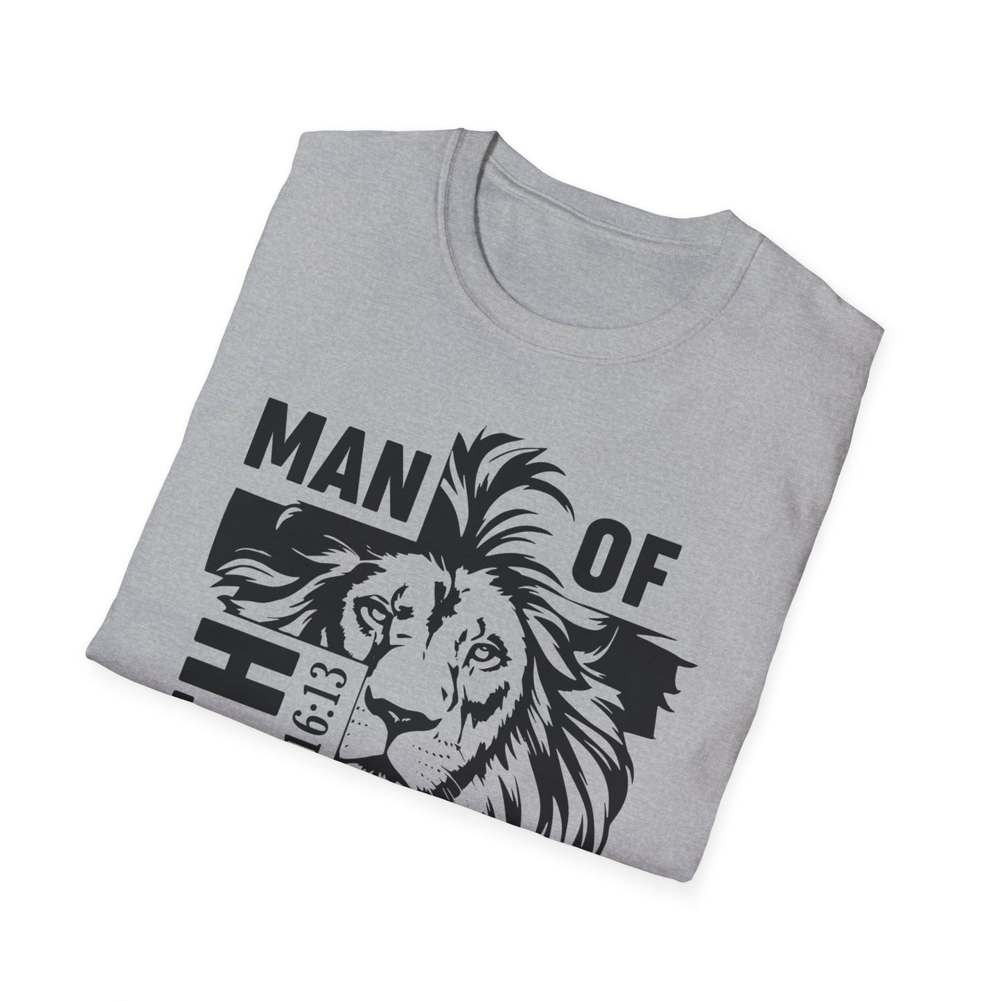 Man of Faith – Lion of Strength Softstyle Tee Man of Faith Lion Design - Christian Apparel