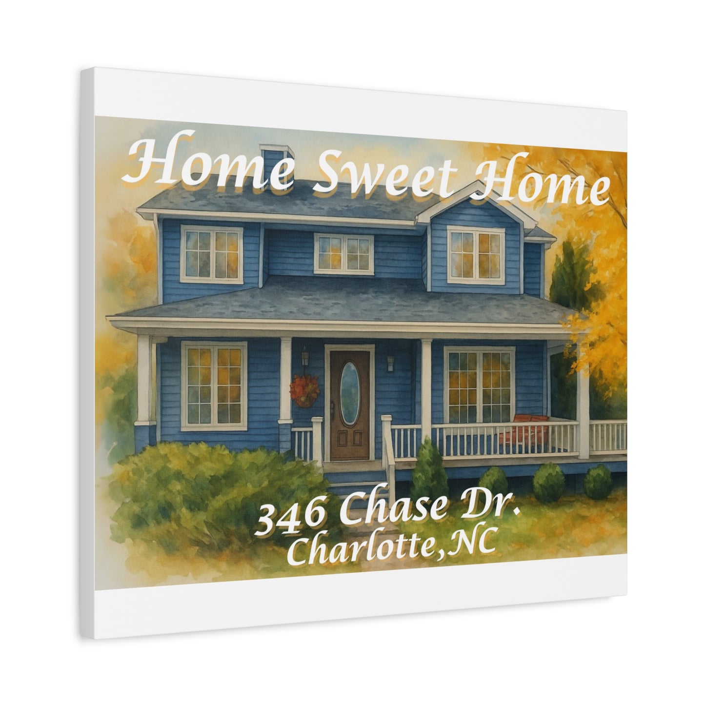 Personalized Home Sweet Home Canvas Print, Custom Housewarming Gift, Wall Art for New Homeowners, Family Decor, Unique Real Estate Gift