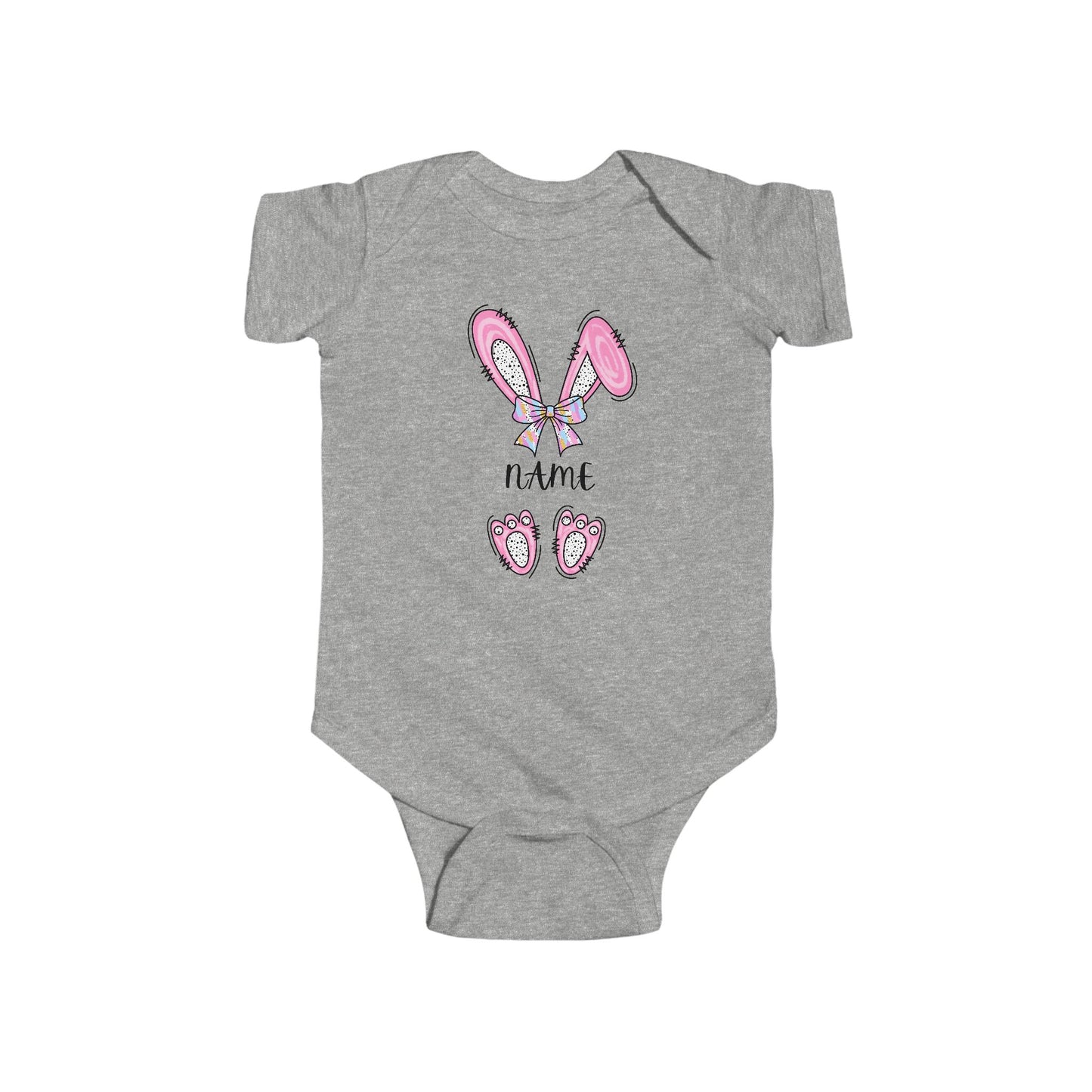 Personalized Bunny Ears Infant Bodysuit - Cute Spring Baby Outfit