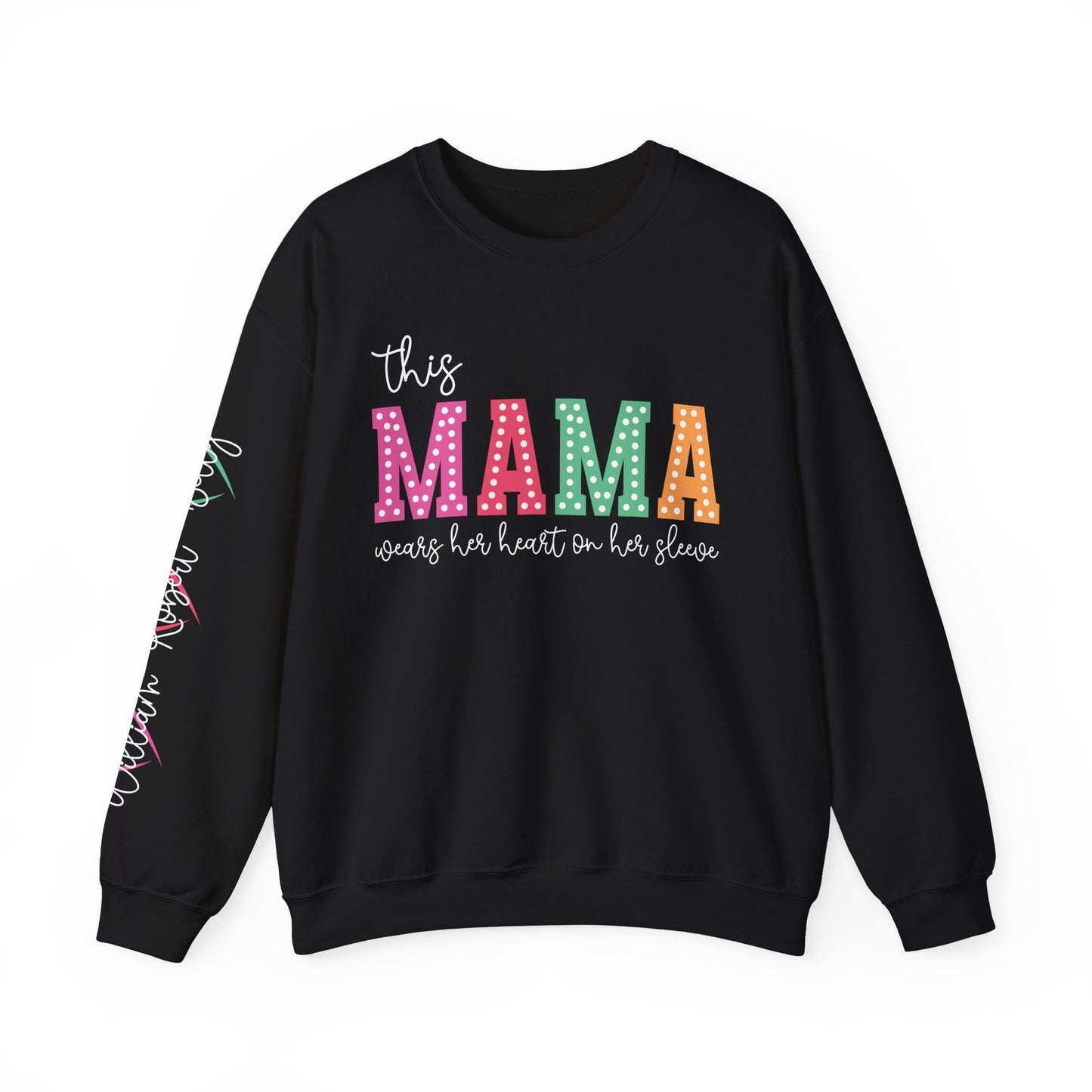 Heart-on-Her-Sleeve Mama Sweatshirt/ Perfect for A Mother's Day Gift