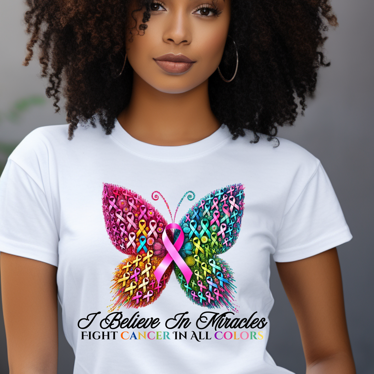 I Believe in Miracles Butterfly Cancer -T-Shirt