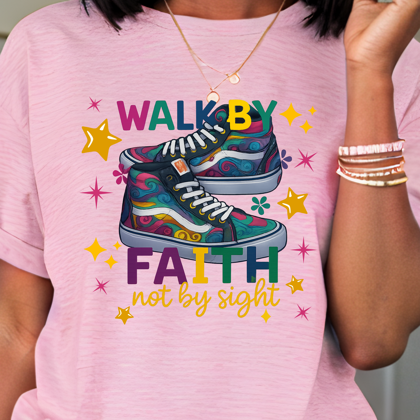 Walk by Faith Graphic T-Shirt | Inspirational Unisex Tee
