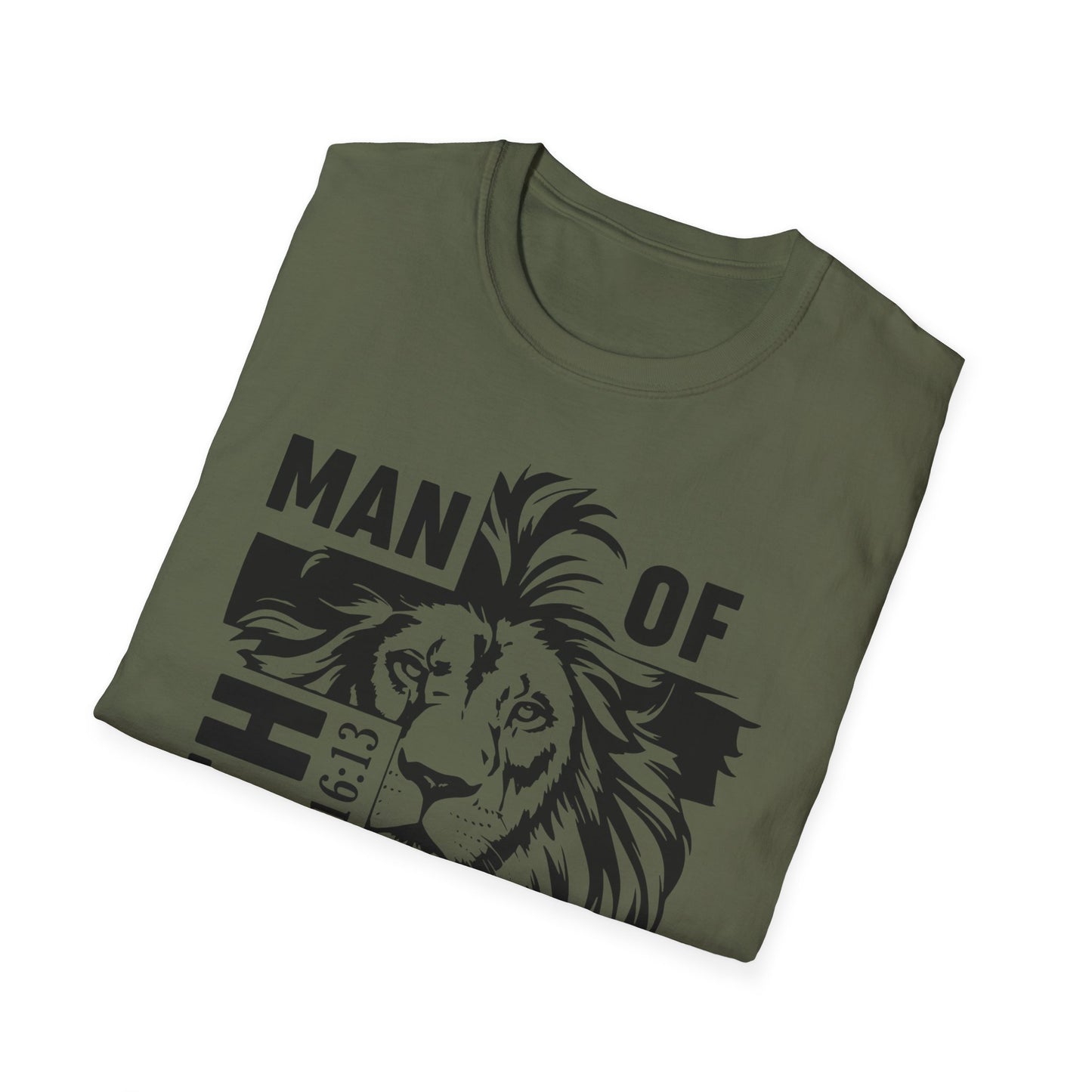 Man of Faith – Lion of Strength Softstyle Tee Man of Faith Lion Design - Christian Apparel