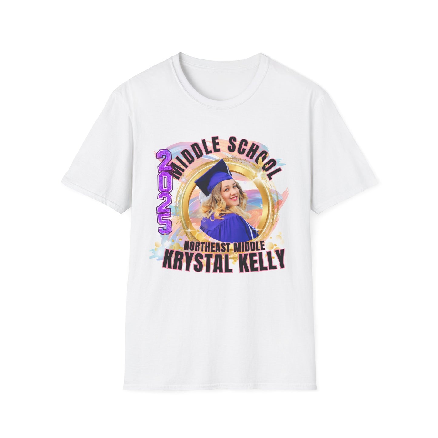 "Middle School Grad Vibes "Class of 2025 Star Unisex Softstyle