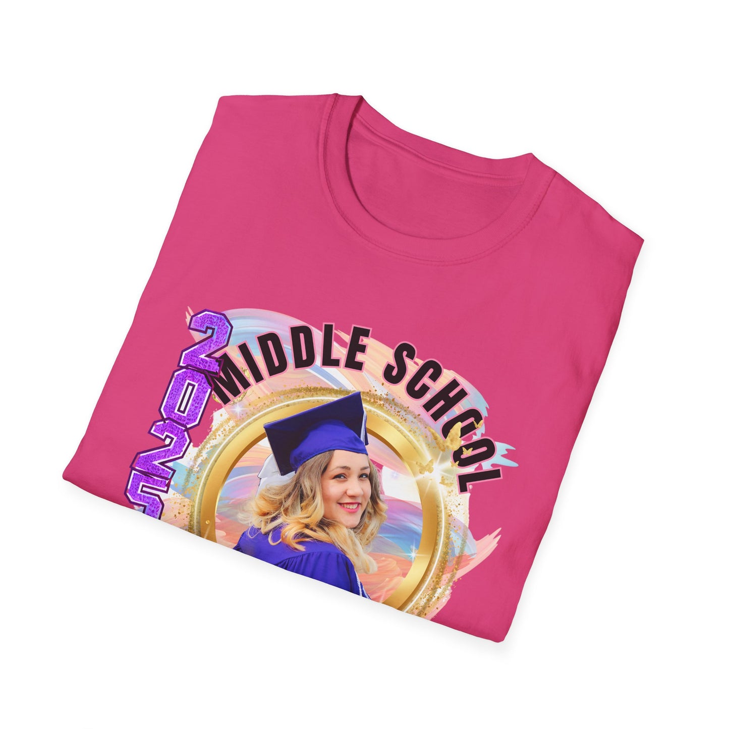 "Middle School Grad Vibes "Class of 2025 Star Unisex Softstyle