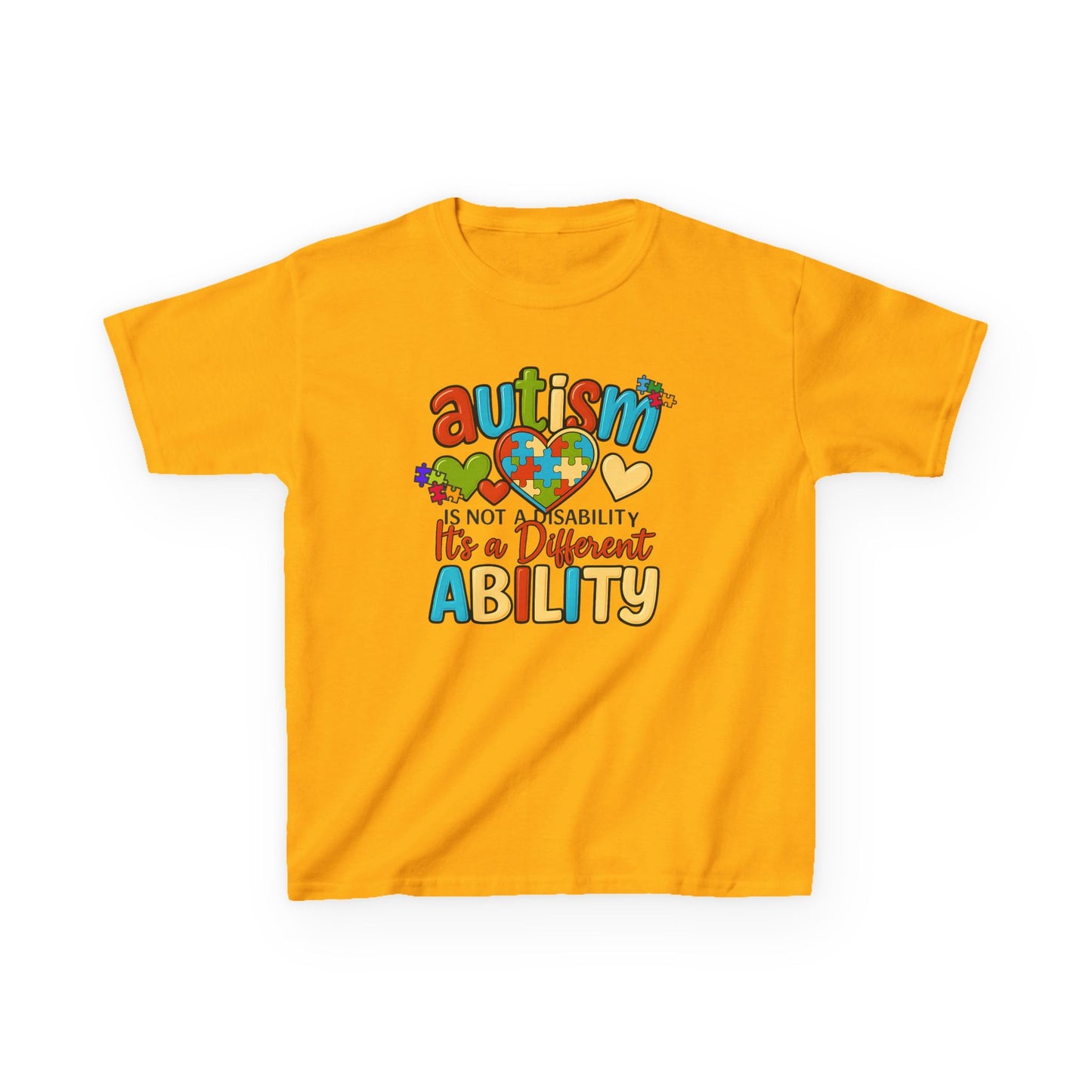 Inspirational Autism Graphic Tee Not a Disability, Just a Different Ability
