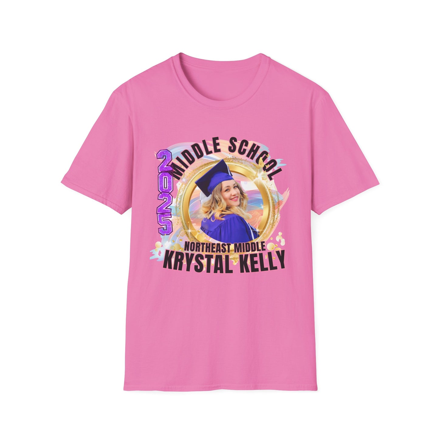 "Middle School Grad Vibes "Class of 2025 Star Unisex Softstyle