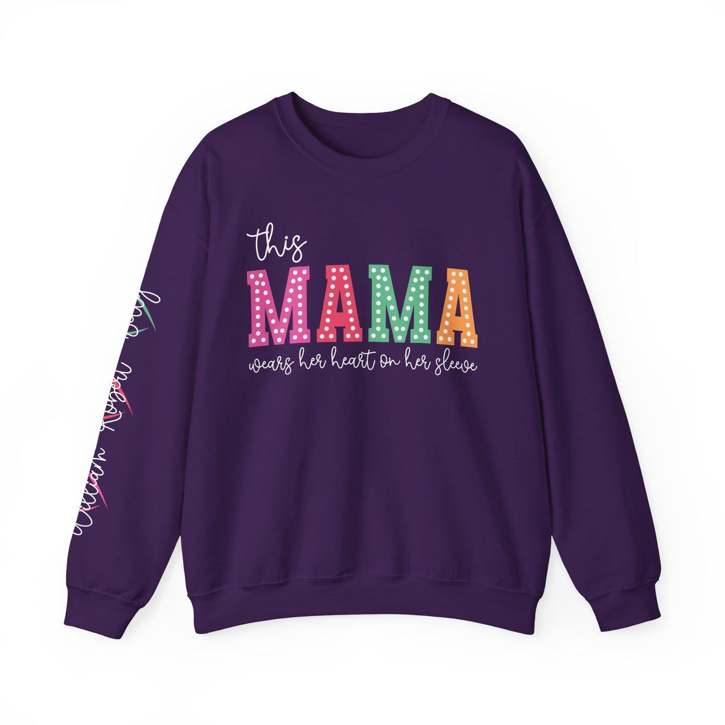 Heart-on-Her-Sleeve Mama Sweatshirt/ Perfect for A Mother's Day Gift