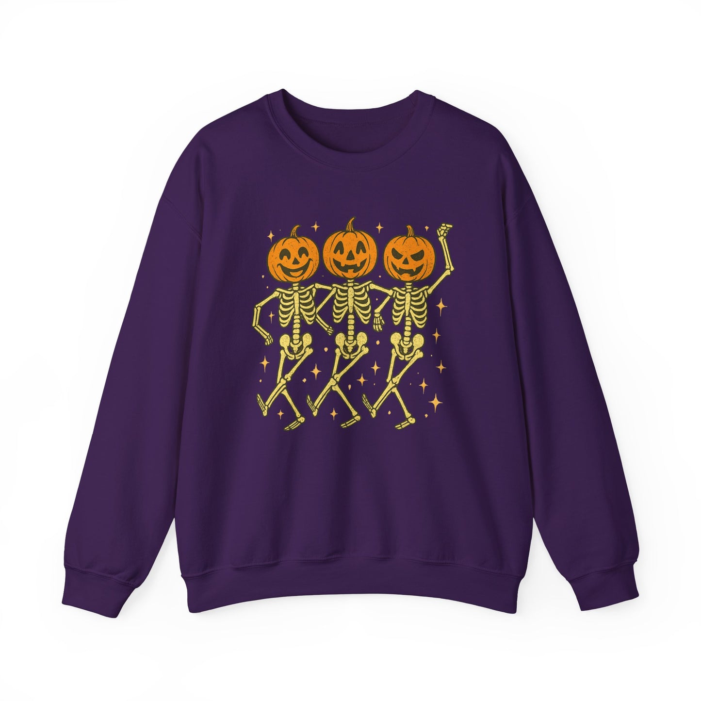 Festive Skeleton Pumpkin Sweatshirt | Cute Halloween Crewneck, Autumn Outfit, Cozy Fall Clothing, Trick or Treat Apparel, Halloween Gift