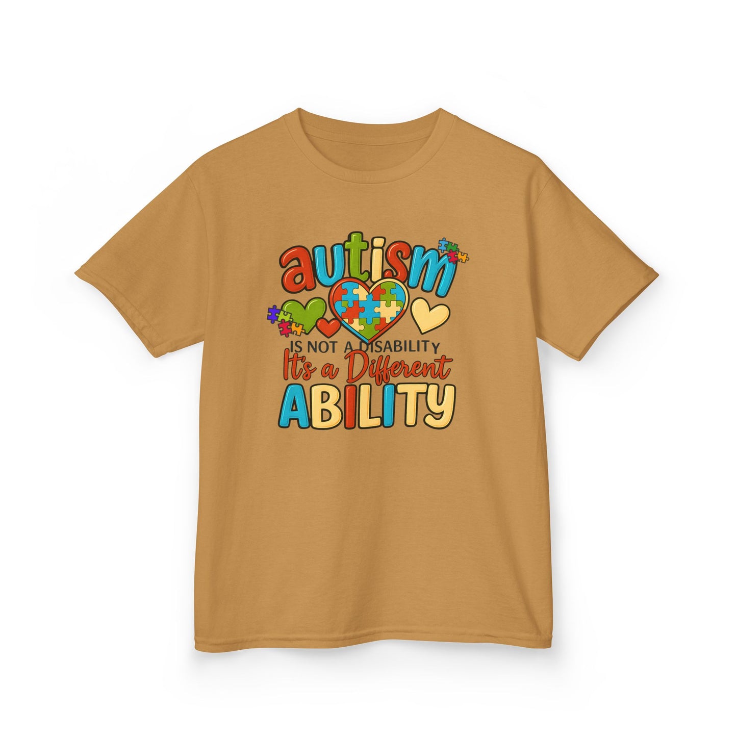 Inspirational Autism Graphic Tee Not a Disability, Just a Different Ability