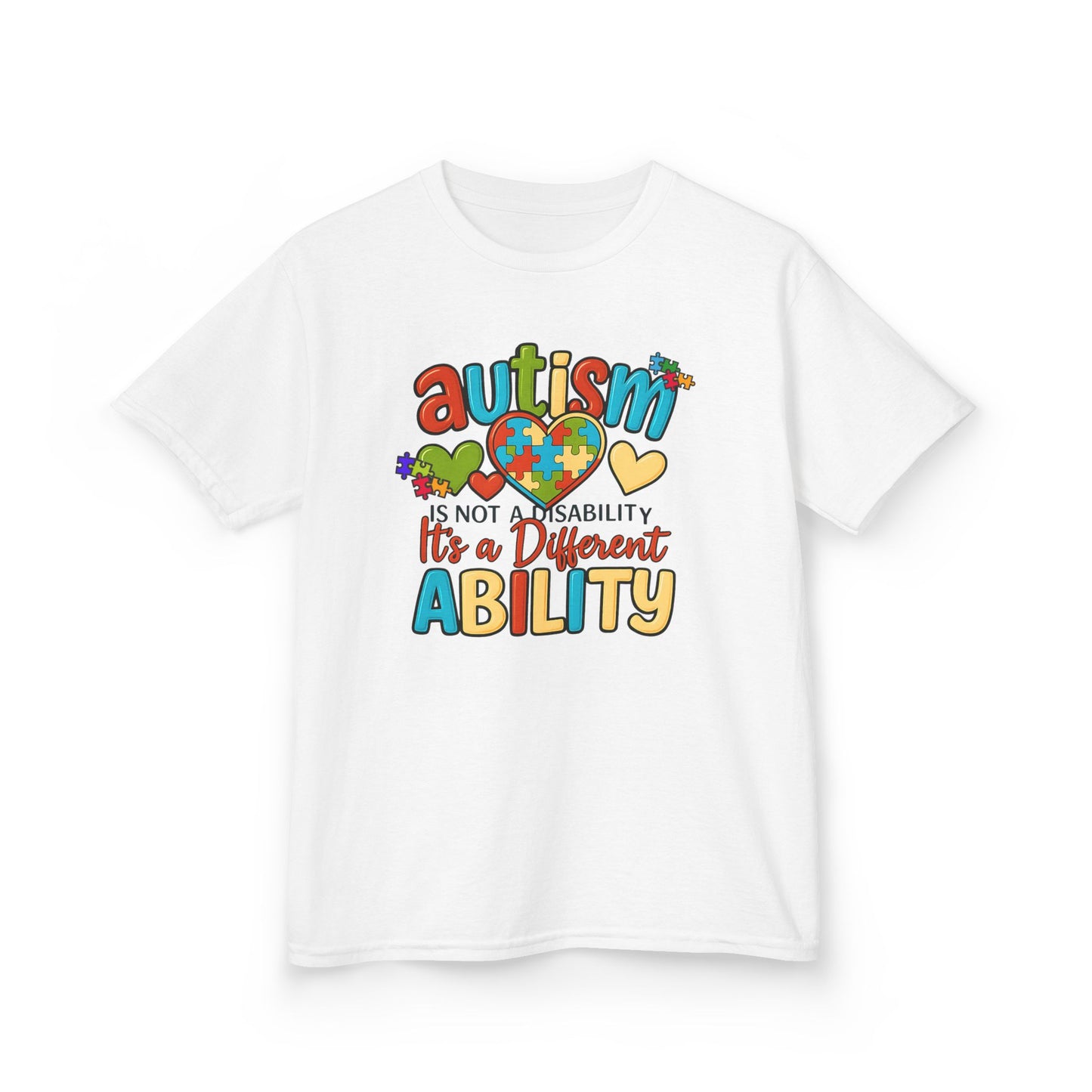 Inspirational Autism Graphic Tee Not a Disability, Just a Different Ability