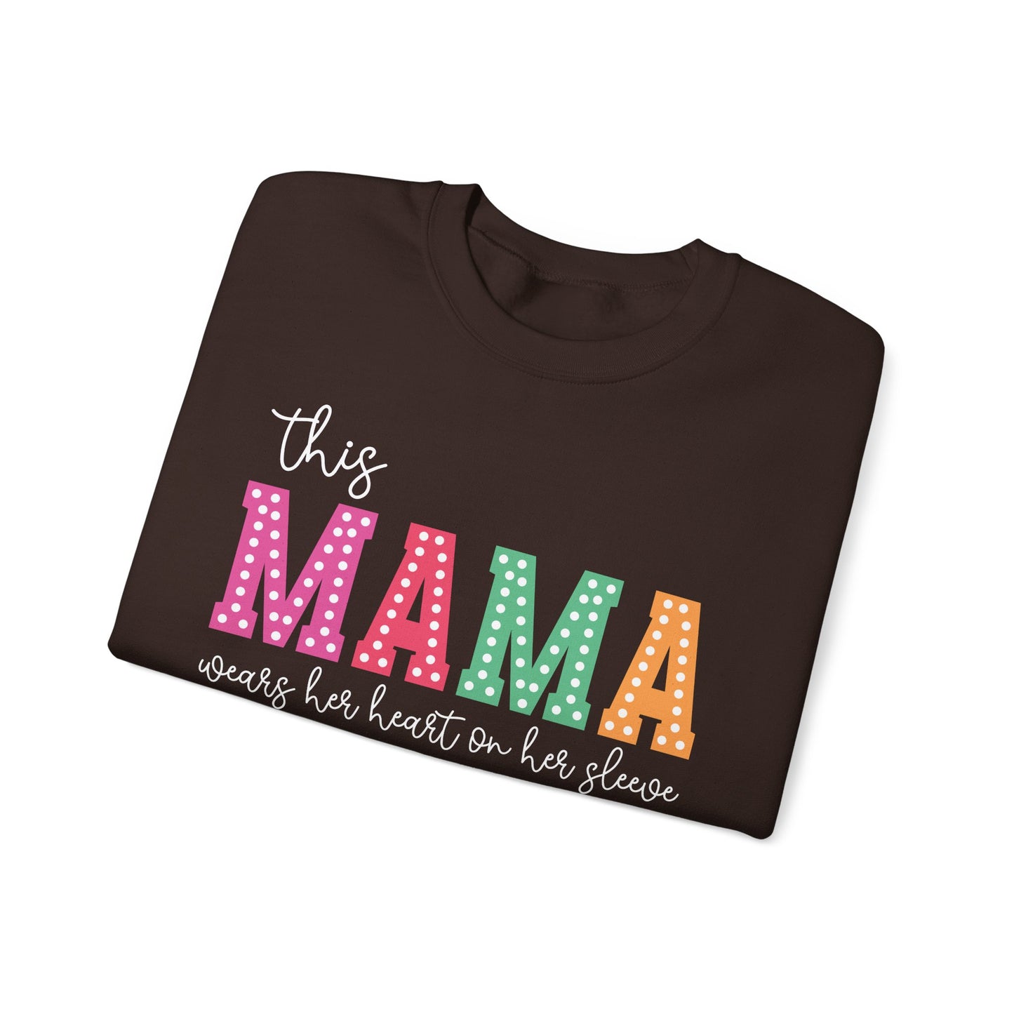 Heart-on-Her-Sleeve Mama Sweatshirt/ Perfect for A Mother's Day Gift