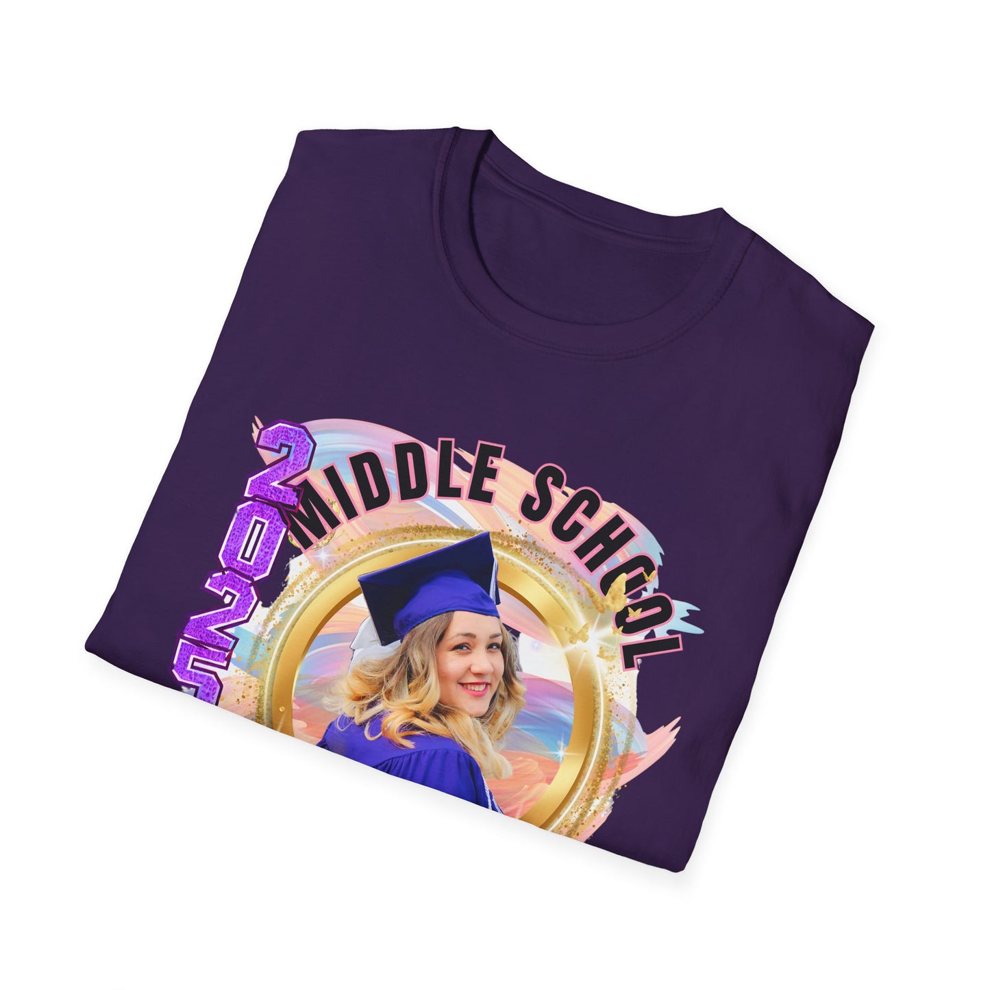 "Middle School Grad Vibes "Class of 2025 Star Unisex Softstyle