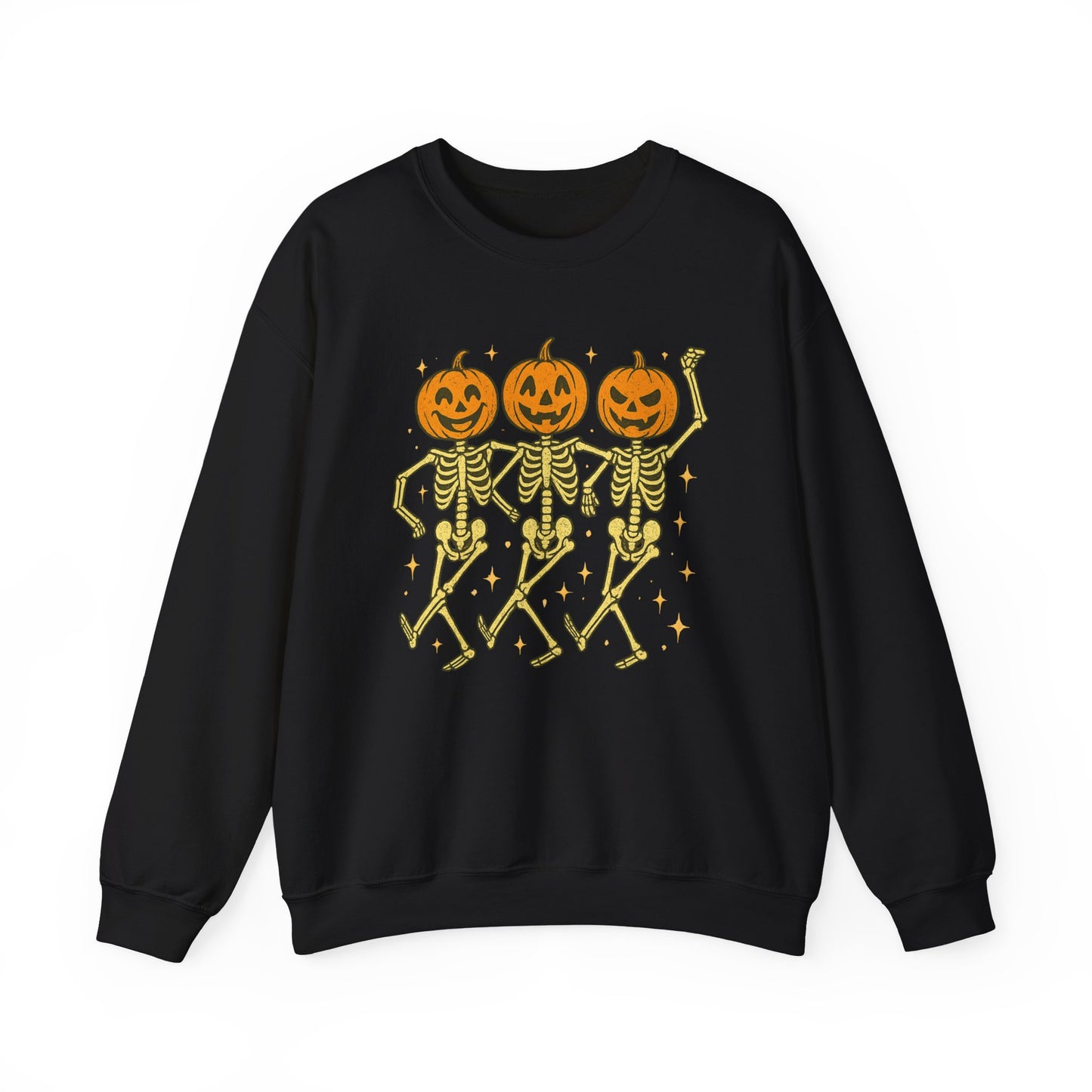 Festive Skeleton Pumpkin Sweatshirt | Cute Halloween Crewneck, Autumn Outfit, Cozy Fall Clothing, Trick or Treat Apparel, Halloween Gift