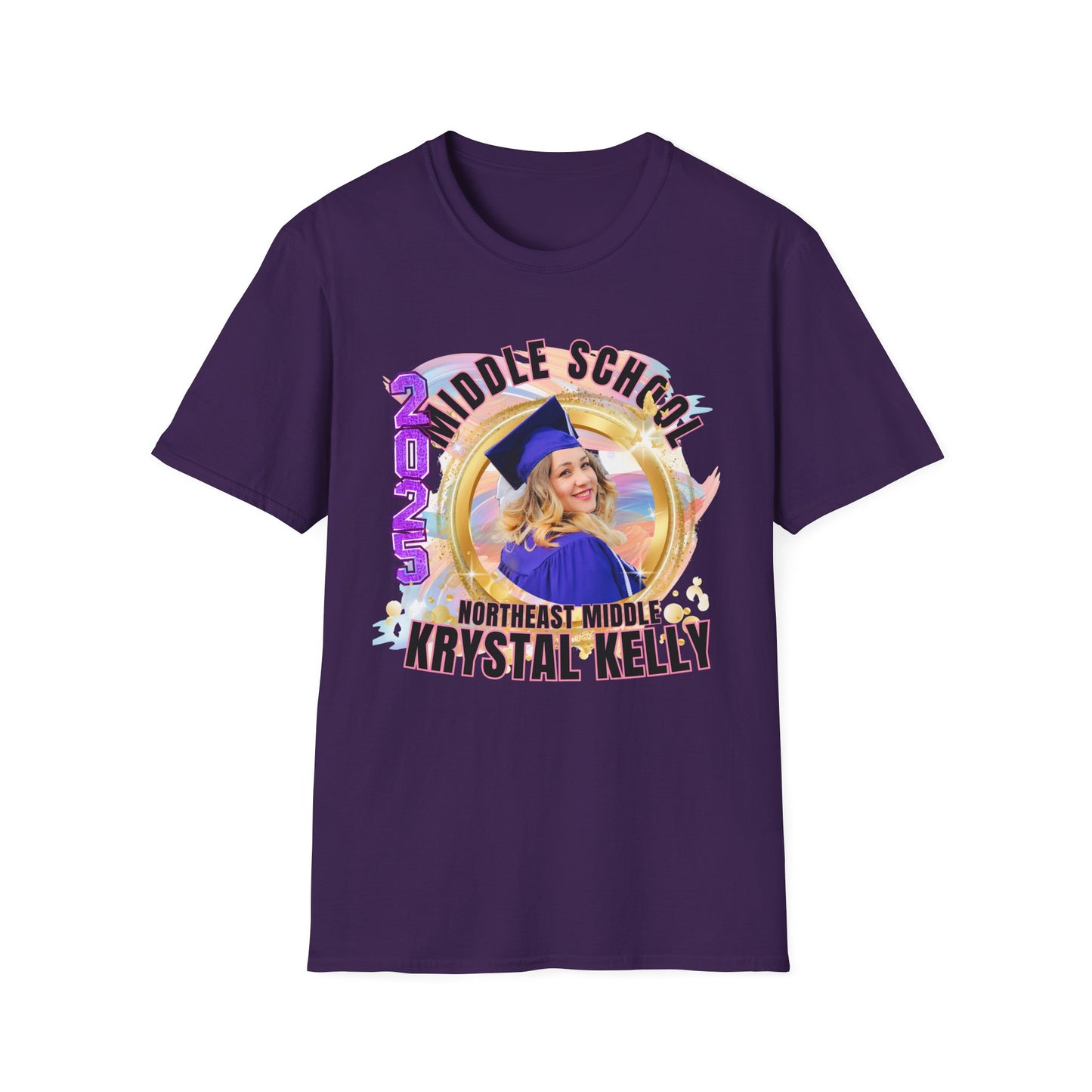 "Middle School Grad Vibes "Class of 2025 Star Unisex Softstyle