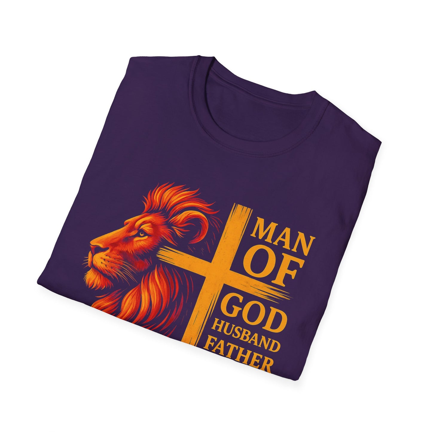 Faithful Warrior – Husband, Father, Hero Shirt Inspirational Lion Graphic T-Shirt - Man of God, Husband, Father, Hero