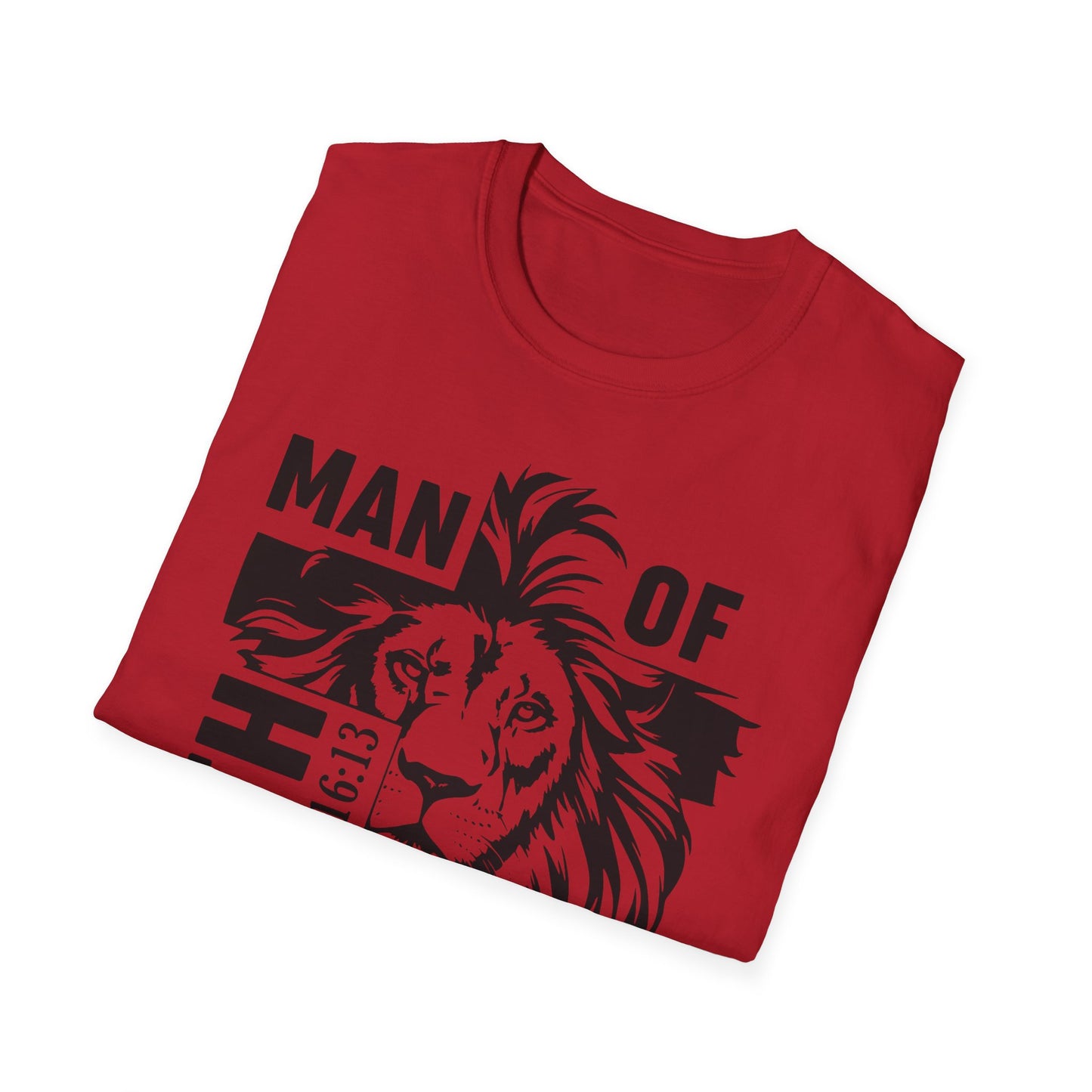 Man of Faith – Lion of Strength Softstyle Tee Man of Faith Lion Design - Christian Apparel