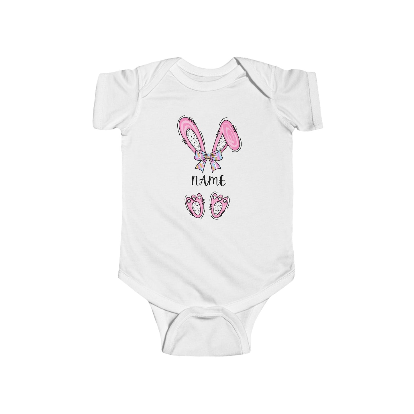 Personalized Bunny Ears Infant Bodysuit - Cute Spring Baby Outfit
