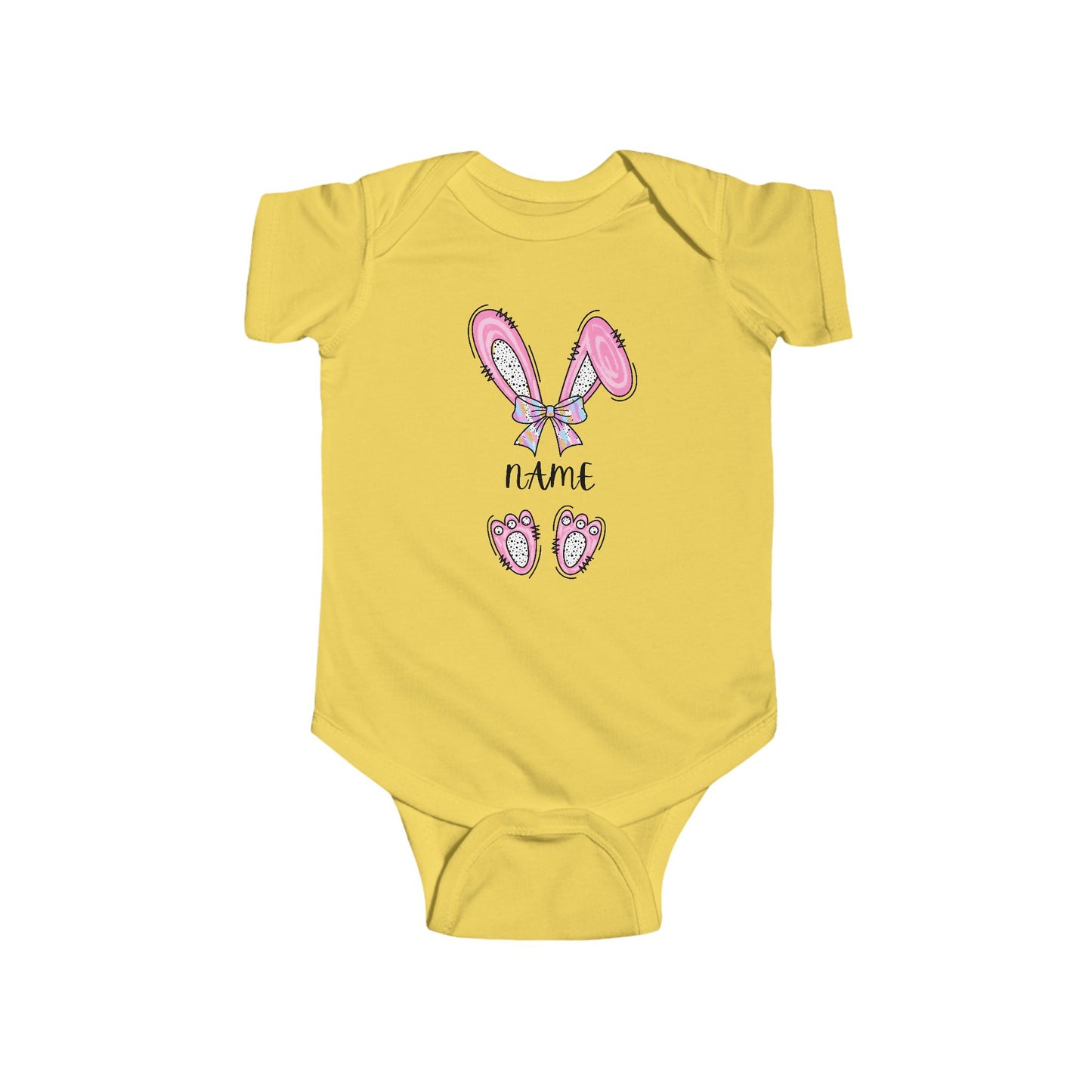 Personalized Bunny Ears Infant Bodysuit - Cute Spring Baby Outfit