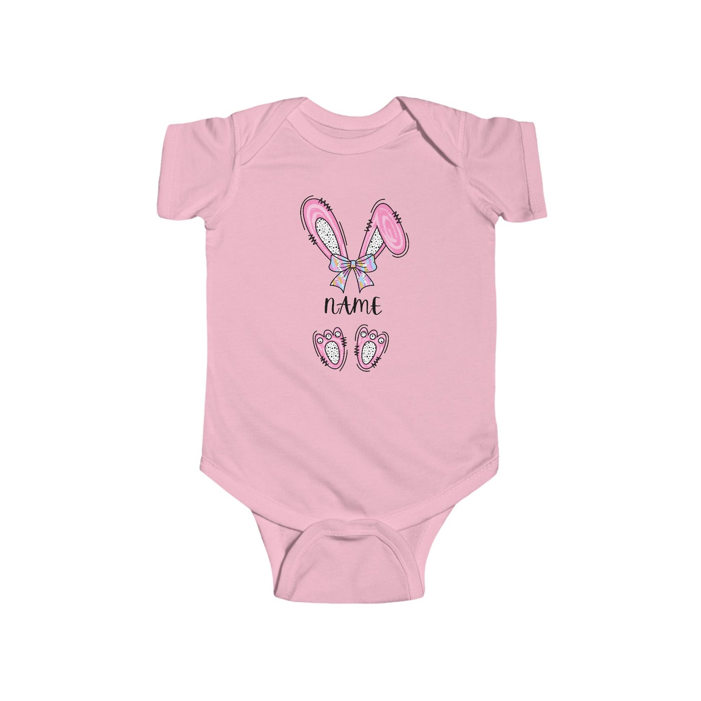 Personalized Bunny Ears Infant Bodysuit - Cute Spring Baby Outfit