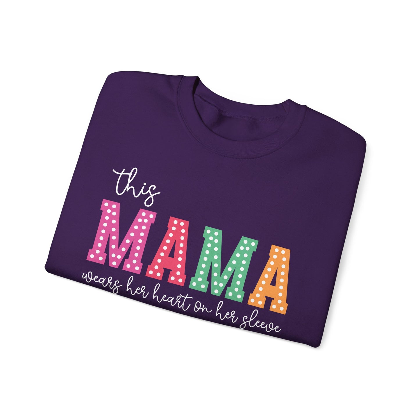 Heart-on-Her-Sleeve Mama Sweatshirt/ Perfect for A Mother's Day Gift