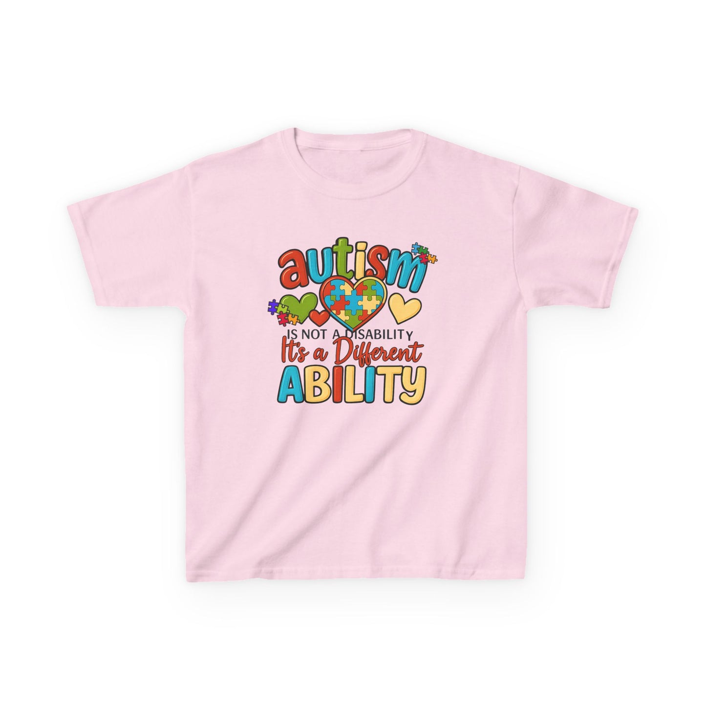 Inspirational Autism Graphic Tee  Not a Disability, Just a Different Ability