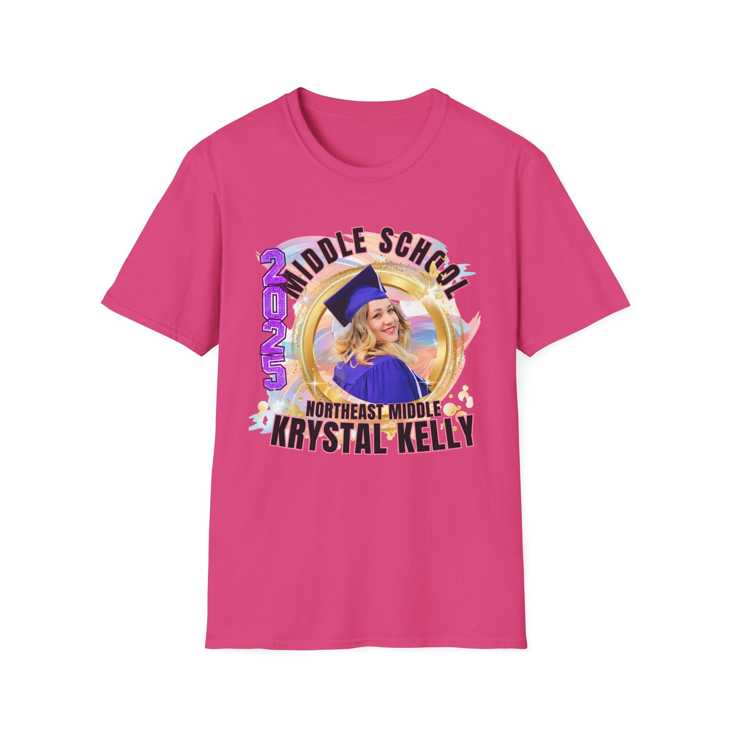 "Middle School Grad Vibes "Class of 2025 Star Unisex Softstyle